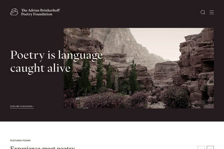 The Adrian Brinkerhoff Poetry Foundation website preview